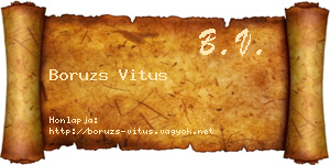 Boruzs Vitus névjegykártya